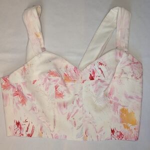 BCBGMaxAzria Pink and Yellow Crop Top